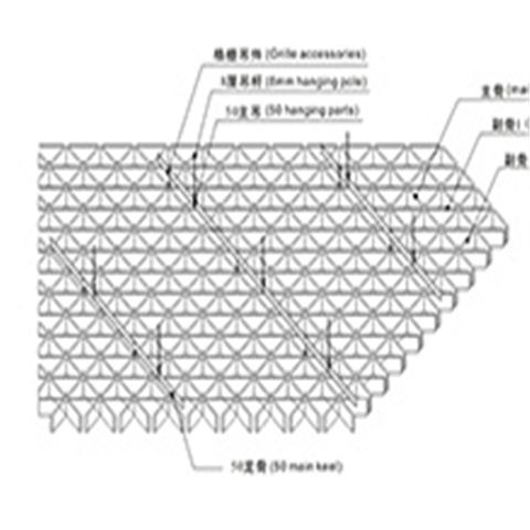 铝格栅吊顶安装节点