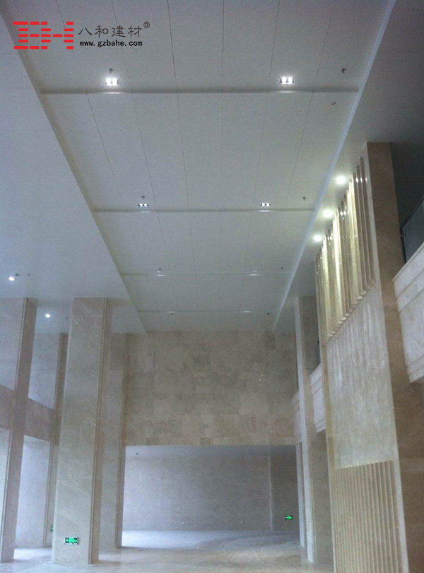 特丰药业大楼勾搭铝单板及铝扣板装饰完毕-八和建材