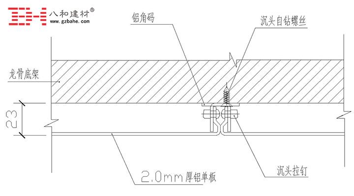 铝单板密拼安装节点方案二