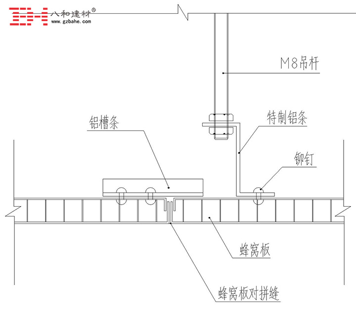 铝蜂窝板吊顶天花安装节点方案四