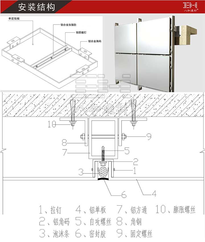 弧形铝单板安装结构