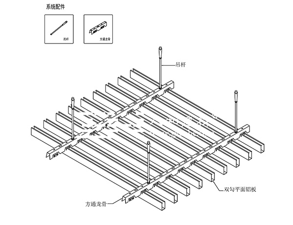 新型天花系统：木纹铝方通吊顶安装方法