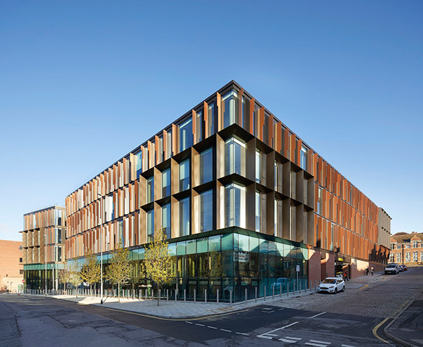 Wood Grain Profile Aluminum Square Tube Decoration North Hampton, Angel Square, UK