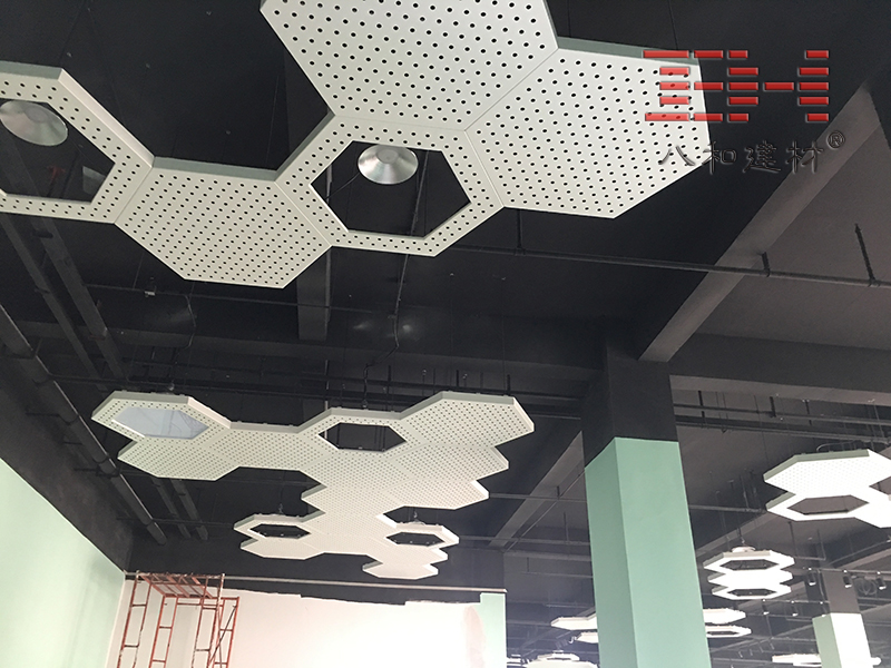 Foshan Biological Hospital Exhibition Hall Perforated Hexagonal Aluminum Veneer