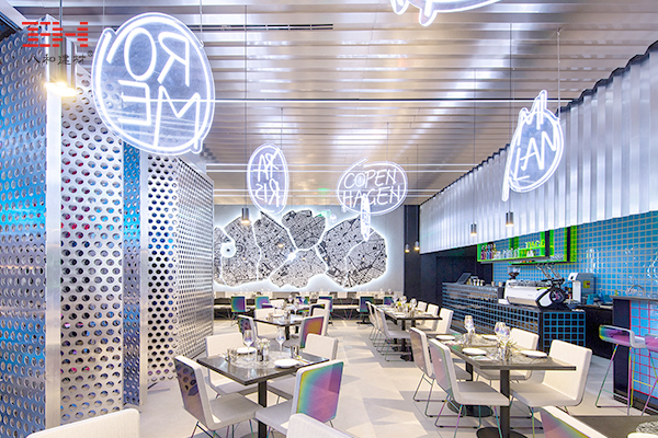 Anodized Aluminum Veneer Products Create A Stylish Restaurant